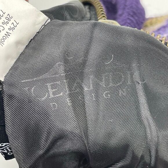 Icelandic Design Wool Blend Shoulder Bag Two Strap Purse Knitted Purple Floral - Picture 13 of 13